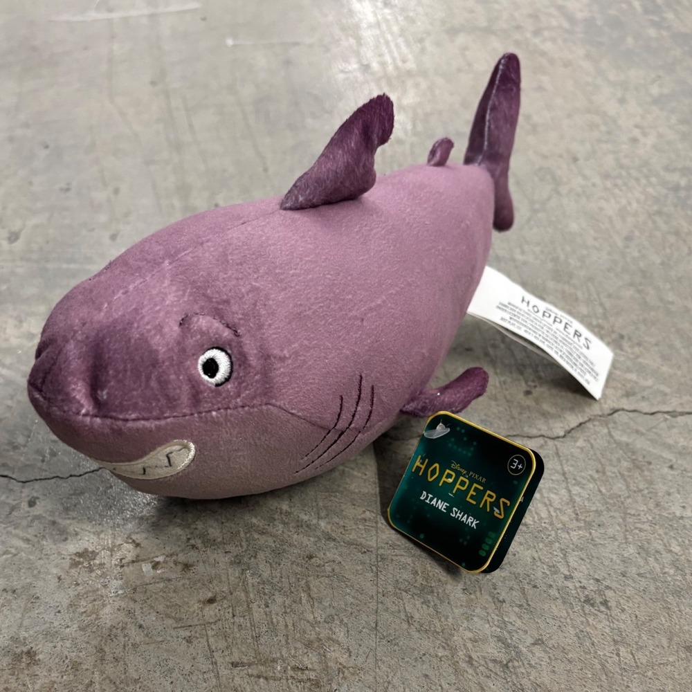 Disney Pixar Hoppers Diane Shark Plush Purple Stuffed Animal Toy NWT